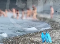 Нудисты устроили групповой заплыв в Сочи