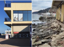 Шторм окончательно разрушил набережную в поселке Лоо Сочи