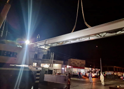 Монтаж пролётного строения в Лоо прошел за 43 минуты 