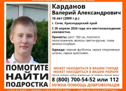 16-летний подросток пропал в Сочи