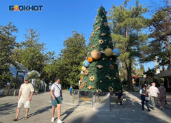 Елки и шорты: новогодняя атрибутика появляется в жарком Сочи