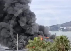 Кафе и складские помещения сгорели на пляже в Сочи