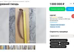 За 1 миллион рублей в Сочи продают два гвоздя, найденные на дне Черного моря
