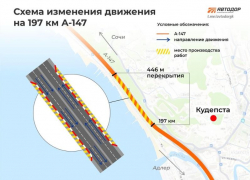 На федеральной трассе в Сочи сузили полосы движения из-за строительства обхода Адлера