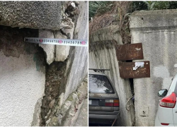 Оползень добрался до лестницы по улице Тимирязева в Сочи