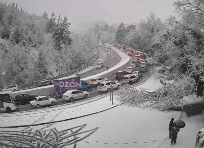Снег и гололед парализовали движение в Сочи