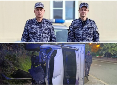 В Сочи росгвардейцы спасли мужчину с инфарктом, перевернувшегося на «Газели»