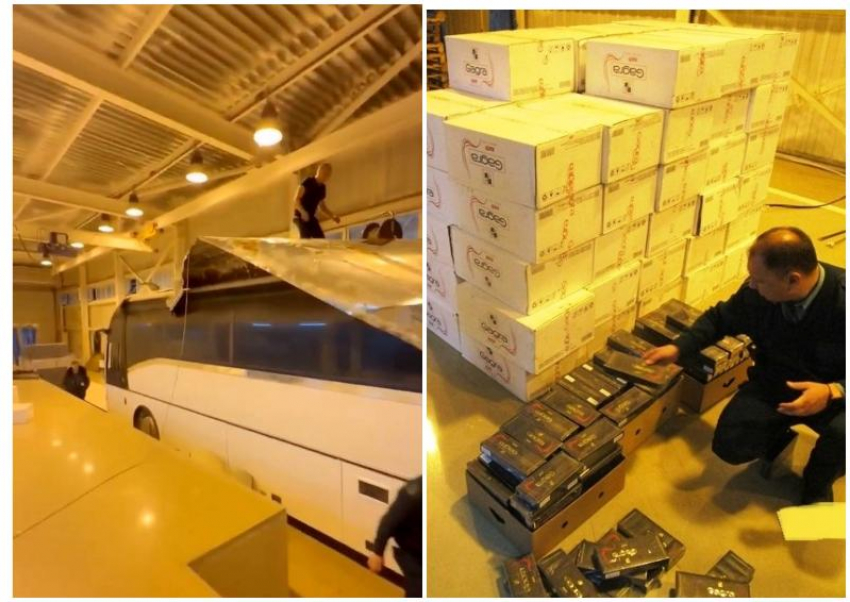  Таможенники Сочи сигареты на 8,7 миллионов рублей на крыше автобуса