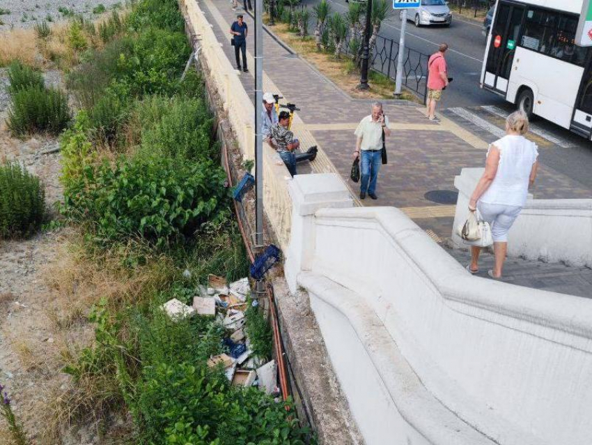 В Сочи нелегальные торговцы скидывают отходы прямо в реку