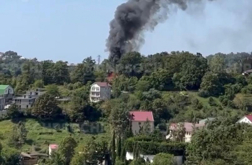Сильный пожар произошел в селе Сочи