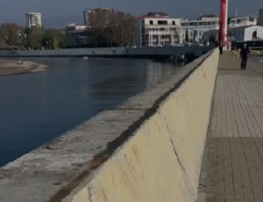 Солидолом измазали парапет в морпорту Сочи